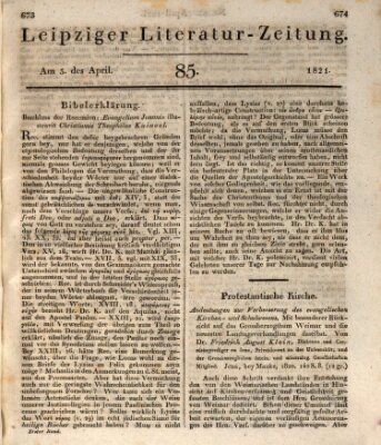 Leipziger Literaturzeitung Donnerstag 5. April 1821