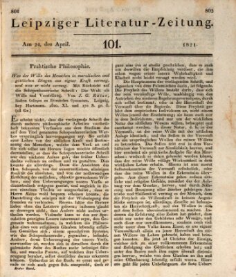 Leipziger Literaturzeitung Dienstag 24. April 1821