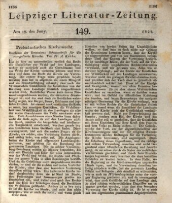 Leipziger Literaturzeitung Dienstag 19. Juni 1821
