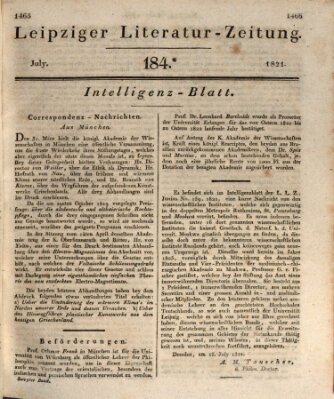 Leipziger Literaturzeitung Samstag 28. Juli 1821