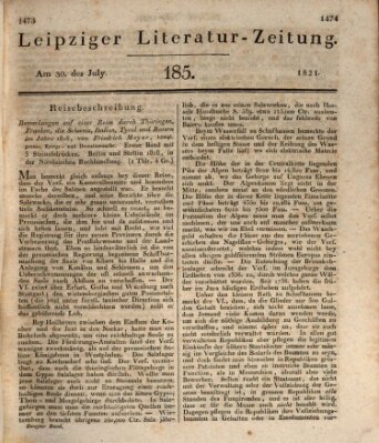 Leipziger Literaturzeitung Montag 30. Juli 1821