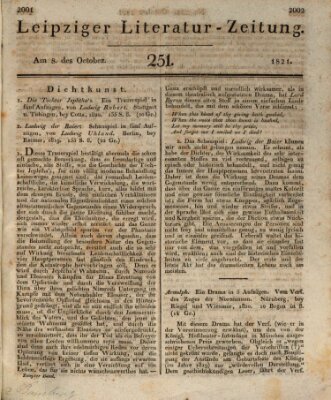 Leipziger Literaturzeitung Montag 8. Oktober 1821