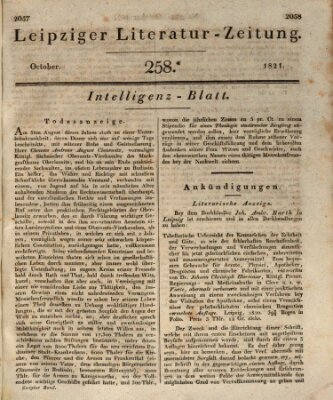 Leipziger Literaturzeitung Samstag 13. Oktober 1821
