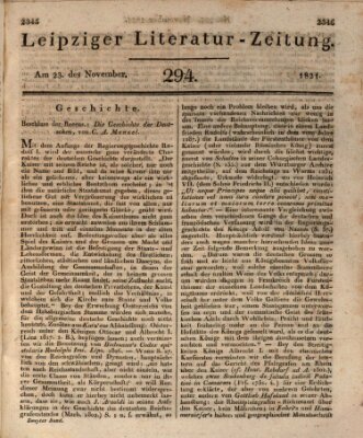 Leipziger Literaturzeitung Freitag 23. November 1821