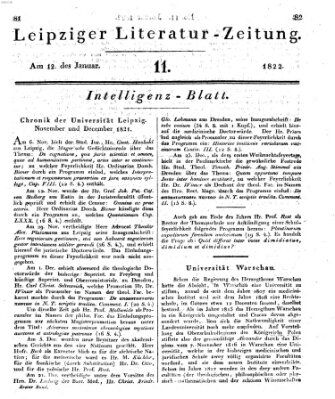 Leipziger Literaturzeitung Samstag 12. Januar 1822