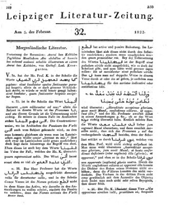 Leipziger Literaturzeitung Dienstag 5. Februar 1822