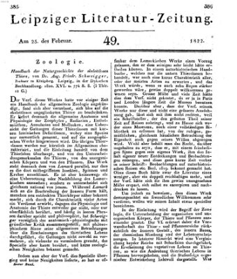 Leipziger Literaturzeitung Montag 25. Februar 1822