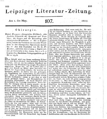 Leipziger Literaturzeitung Mittwoch 1. Mai 1822