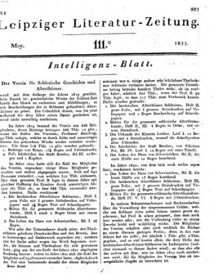 Leipziger Literaturzeitung Samstag 4. Mai 1822