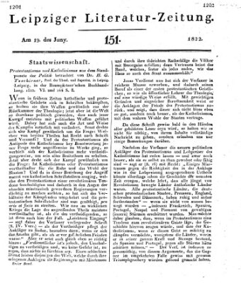 Leipziger Literaturzeitung Mittwoch 19. Juni 1822