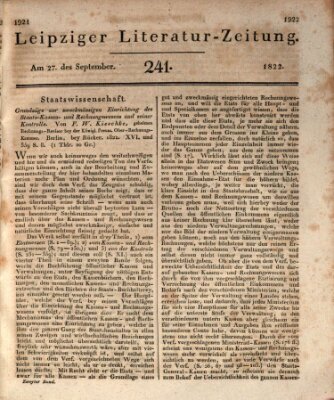 Leipziger Literaturzeitung Freitag 27. September 1822
