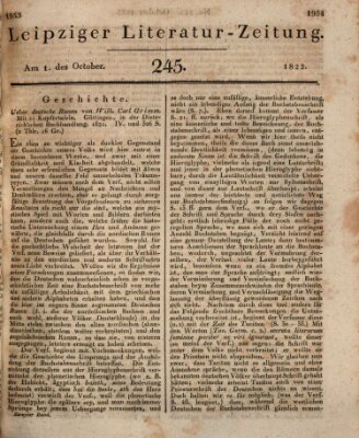Leipziger Literaturzeitung Dienstag 1. Oktober 1822