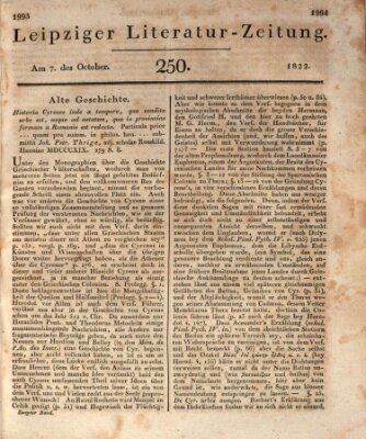 Leipziger Literaturzeitung Montag 7. Oktober 1822