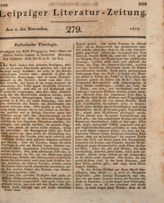 Leipziger Literaturzeitung Mittwoch 6. November 1822