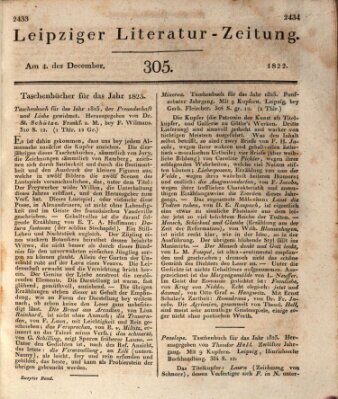 Leipziger Literaturzeitung Mittwoch 4. Dezember 1822