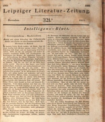 Leipziger Literaturzeitung Samstag 21. Dezember 1822