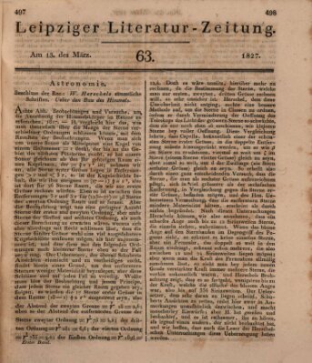 Leipziger Literaturzeitung Dienstag 13. März 1827
