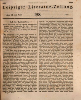 Leipziger Literaturzeitung Donnerstag 26. Juli 1827