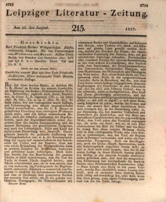 Leipziger Literaturzeitung Donnerstag 23. August 1827