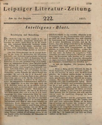 Leipziger Literaturzeitung Freitag 31. August 1827