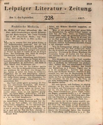 Leipziger Literaturzeitung Freitag 7. September 1827