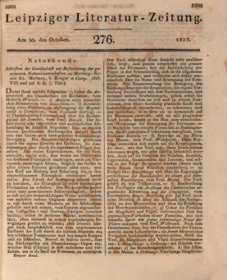 Leipziger Literaturzeitung Dienstag 30. Oktober 1827