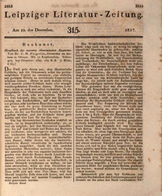 Leipziger Literaturzeitung Montag 10. Dezember 1827