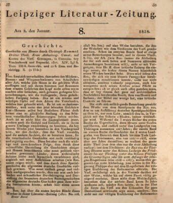 Leipziger Literaturzeitung Dienstag 8. Januar 1828