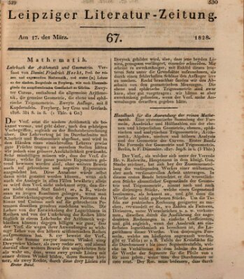 Leipziger Literaturzeitung Montag 17. März 1828