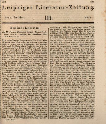 Leipziger Literaturzeitung Mittwoch 7. Mai 1828