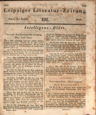 Leipziger Literaturzeitung Samstag 2. August 1828