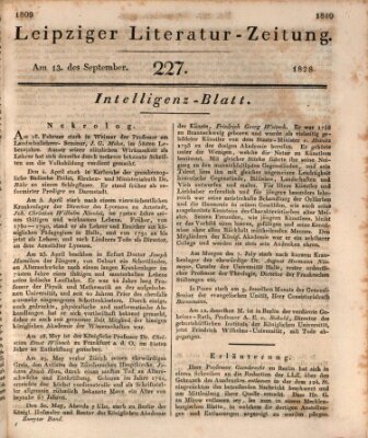 Leipziger Literaturzeitung Samstag 13. September 1828
