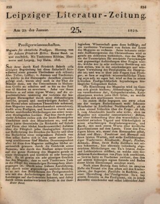 Leipziger Literaturzeitung Donnerstag 29. Januar 1829