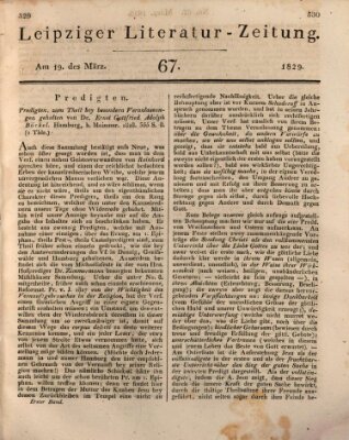 Leipziger Literaturzeitung Donnerstag 19. März 1829