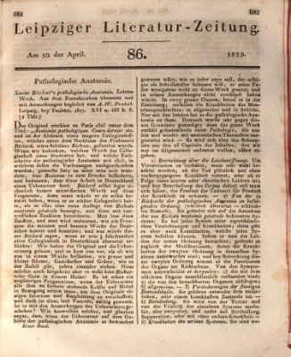 Leipziger Literaturzeitung Freitag 10. April 1829