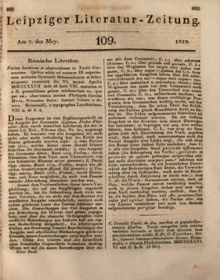 Leipziger Literaturzeitung Donnerstag 7. Mai 1829