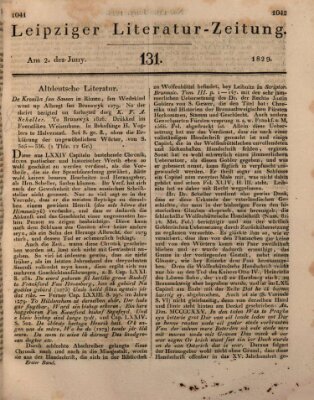 Leipziger Literaturzeitung Dienstag 2. Juni 1829