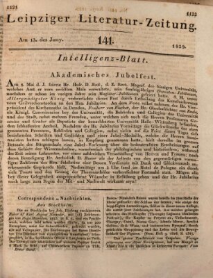 Leipziger Literaturzeitung Samstag 13. Juni 1829