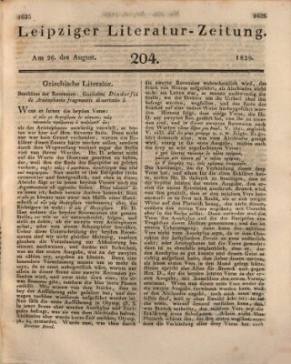 Leipziger Literaturzeitung Mittwoch 26. August 1829