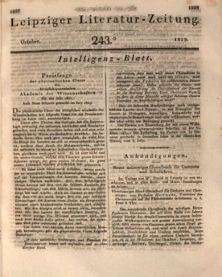 Leipziger Literaturzeitung Samstag 3. Oktober 1829