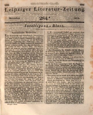 Leipziger Literaturzeitung Samstag 14. November 1829