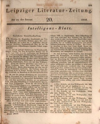 Leipziger Literaturzeitung Samstag 23. Januar 1830
