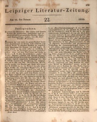 Leipziger Literaturzeitung Dienstag 26. Januar 1830