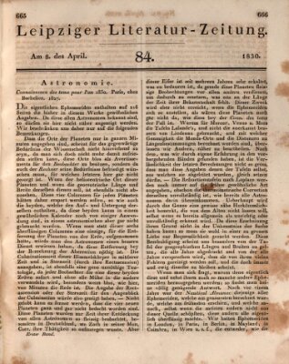 Leipziger Literaturzeitung Donnerstag 8. April 1830