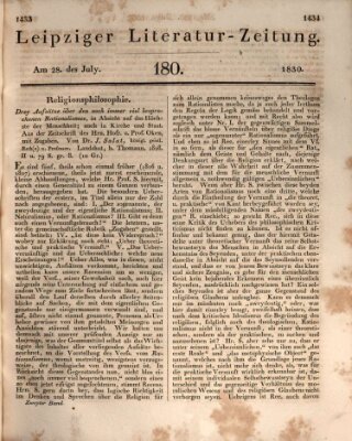 Leipziger Literaturzeitung Mittwoch 28. Juli 1830