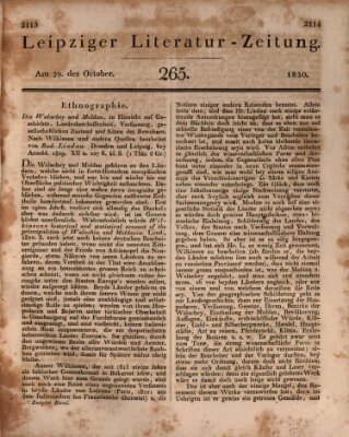 Leipziger Literaturzeitung Freitag 29. Oktober 1830