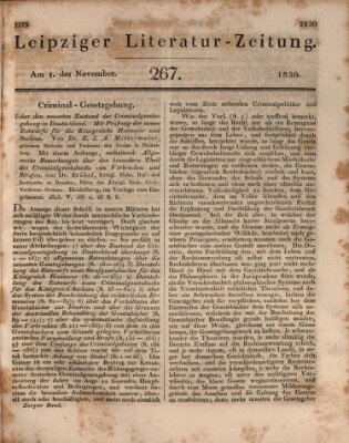Leipziger Literaturzeitung Montag 1. November 1830