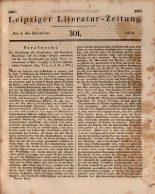 Leipziger Literaturzeitung Dienstag 7. Dezember 1830