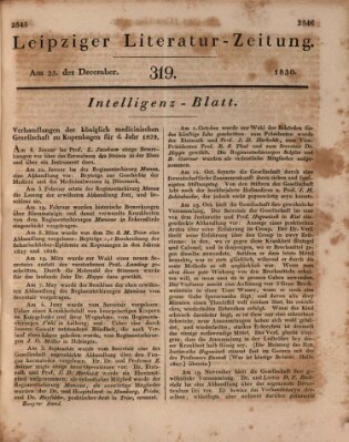 Leipziger Literaturzeitung Samstag 25. Dezember 1830