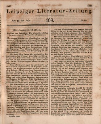 Leipziger Literaturzeitung Donnerstag 14. Juli 1831
